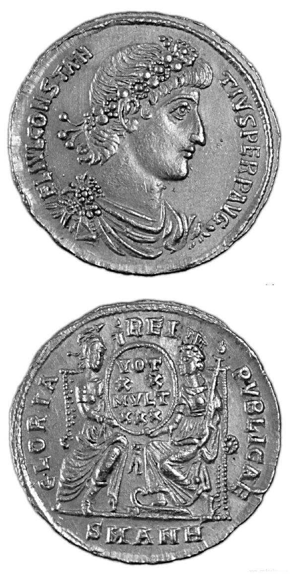 古罗马金币上的君士坦丁大帝