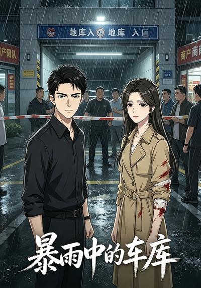 暴雨中的车库