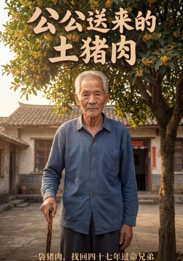 公公送来的土猪肉