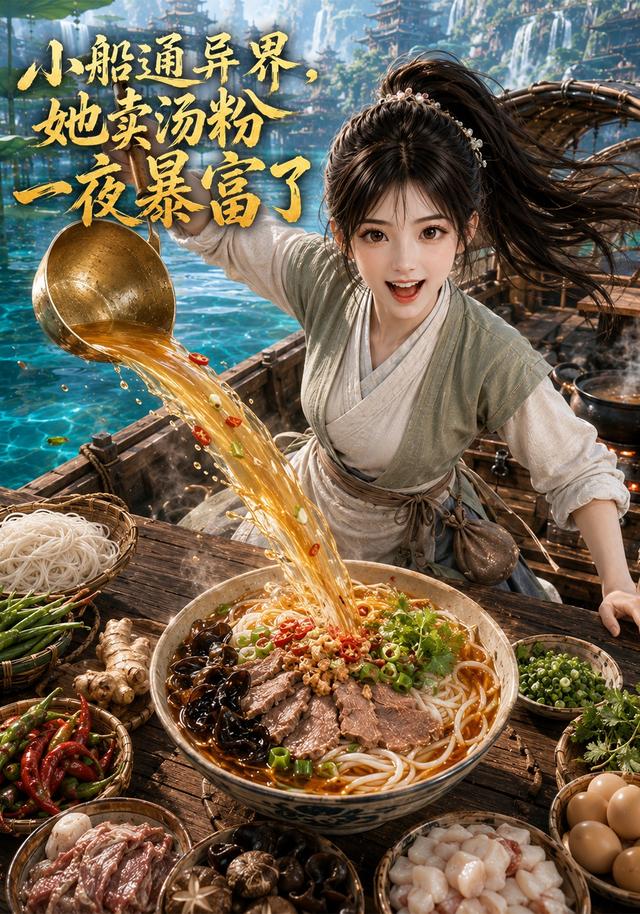 小船通异界，她卖汤粉一夜暴富了