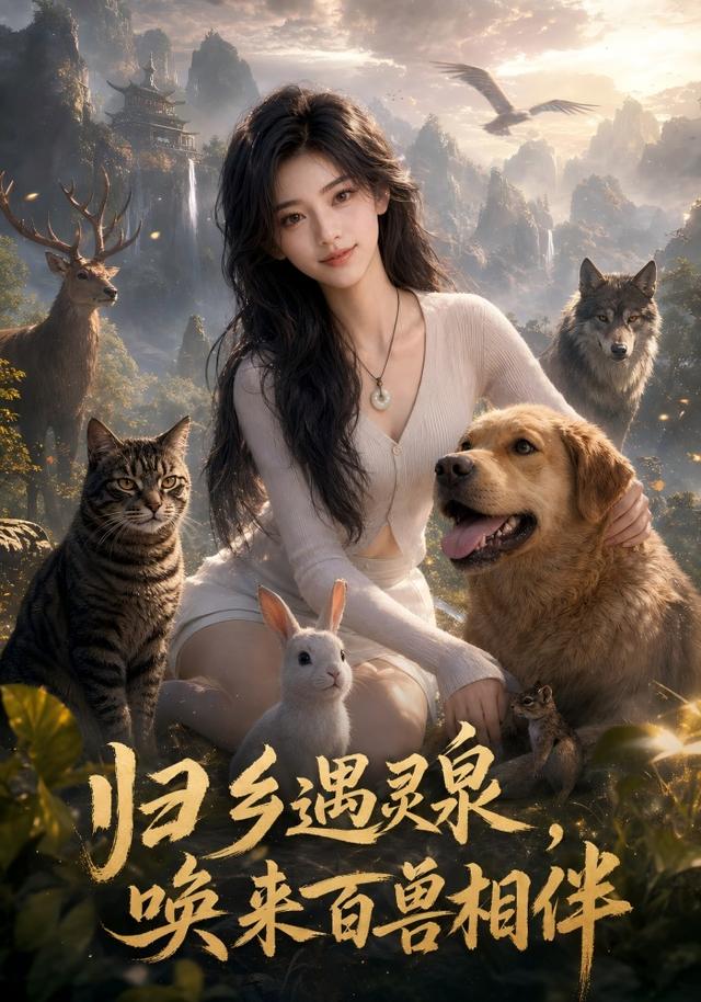 归乡遇灵泉，唤来百兽相伴