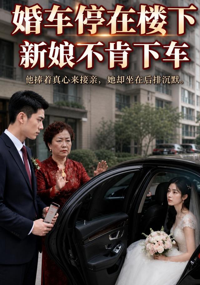 婚车停在楼下新娘不肯下车