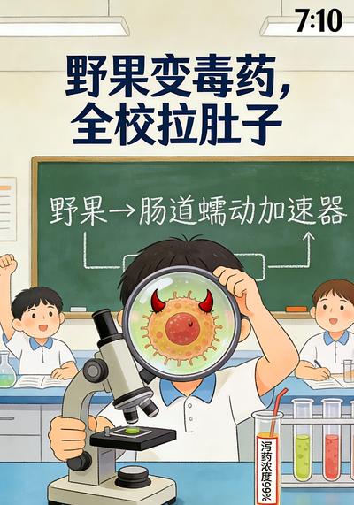 野果变毒药，全校拉肚子