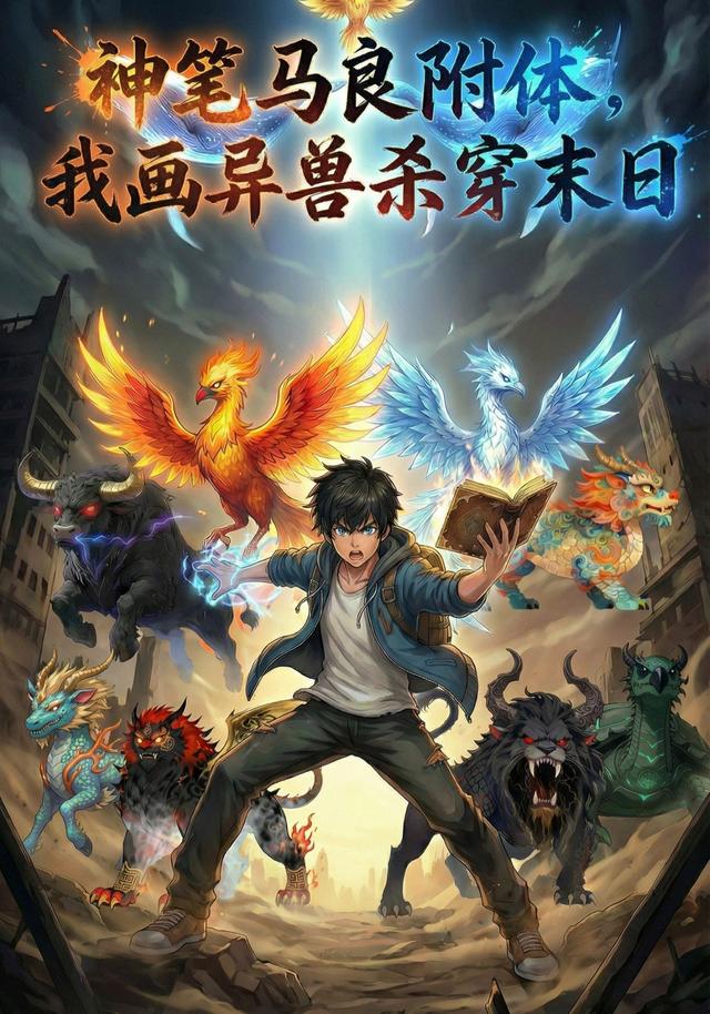 神笔马良附体，我画异兽杀穿末日封面图