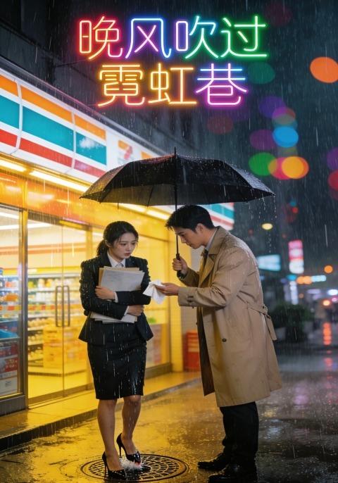 晚风吹过霓虹巷