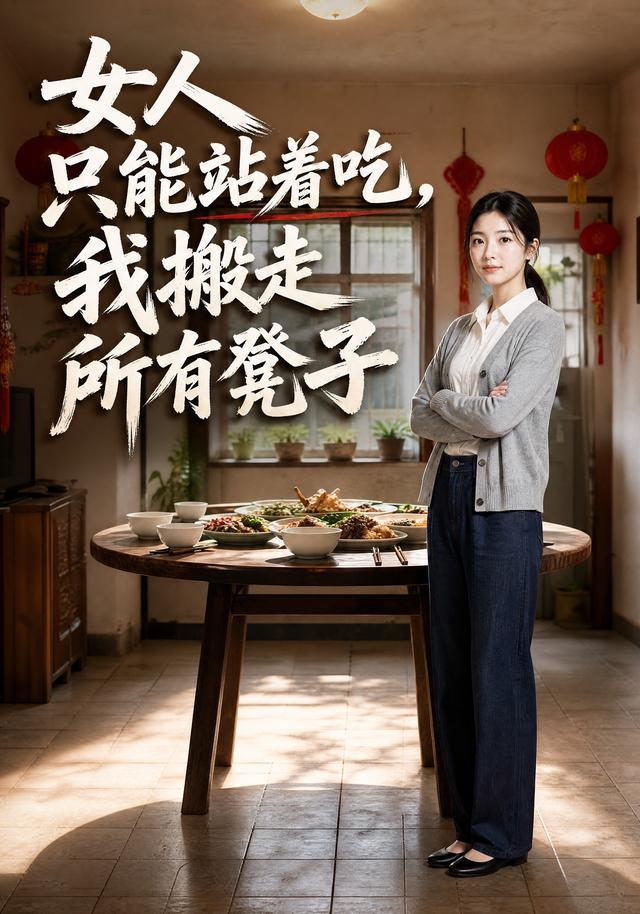 女人只能站着吃，我搬走所有凳子