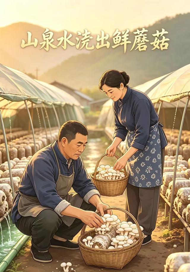 山泉水浇出鲜蘑菇