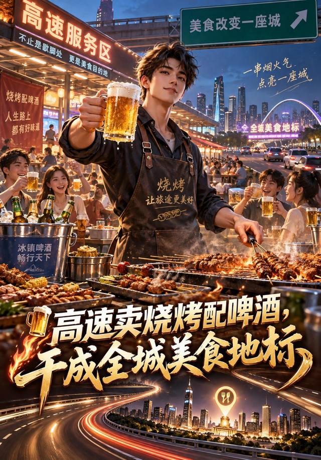 高速卖烧烤配啤酒，干成全城美食地标