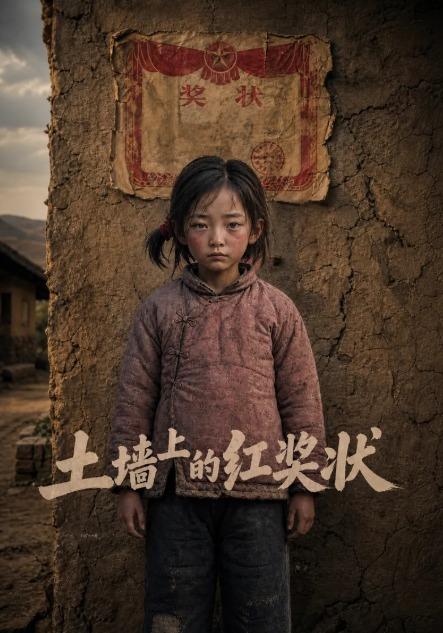 土墙上的红奖  状