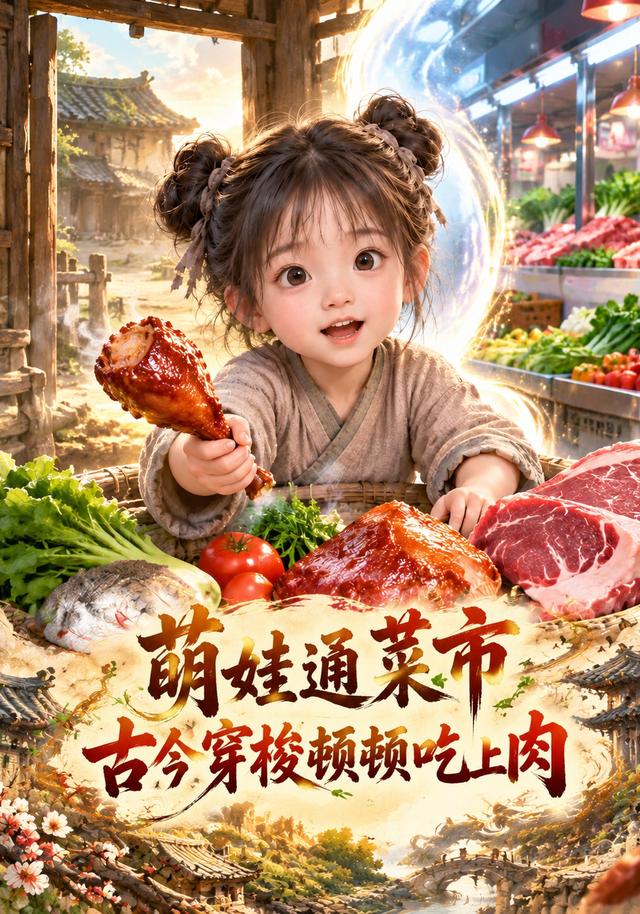 萌娃通菜市，古今穿梭顿顿吃上肉