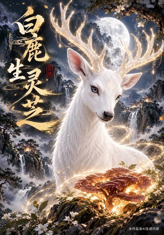 白鹿生灵芝