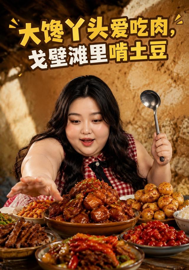 大馋丫头爱吃肉，戈壁滩里啃土豆