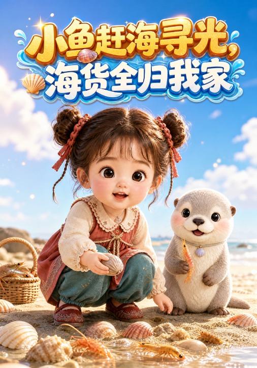 小鱼赶海寻光，海货全归我家 cover