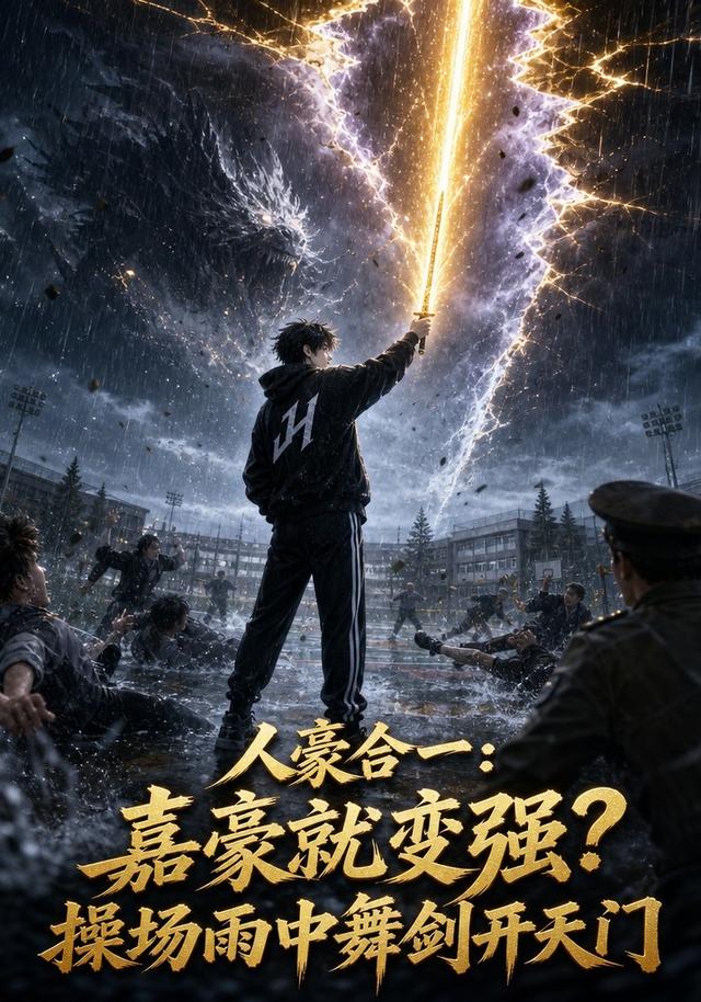 人豪合一嘉豪就变强操场雨中舞剑开天门