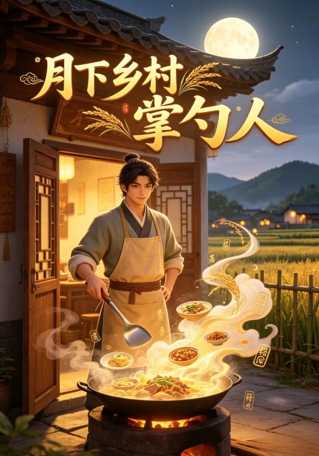 月下乡村掌勺人