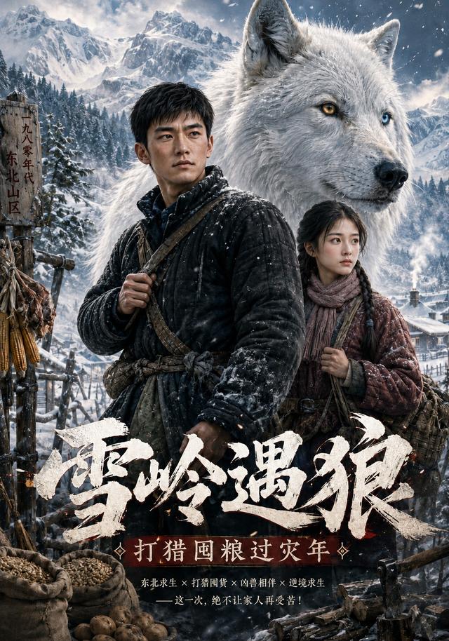 雪岭遇狼，打猎囤粮过灾年