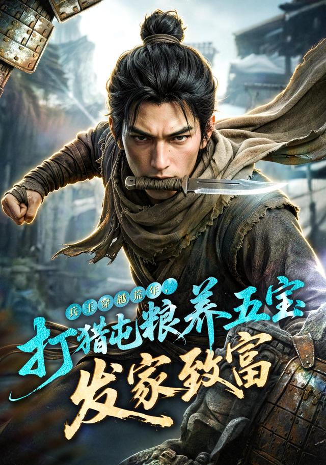 兵王穿越荒年，打猎屯粮养五宝发家致富