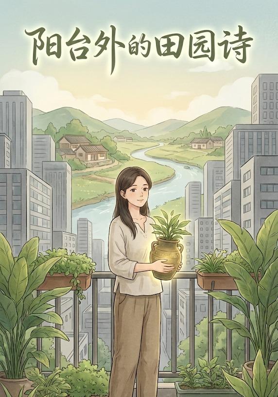 阳台外的田园诗