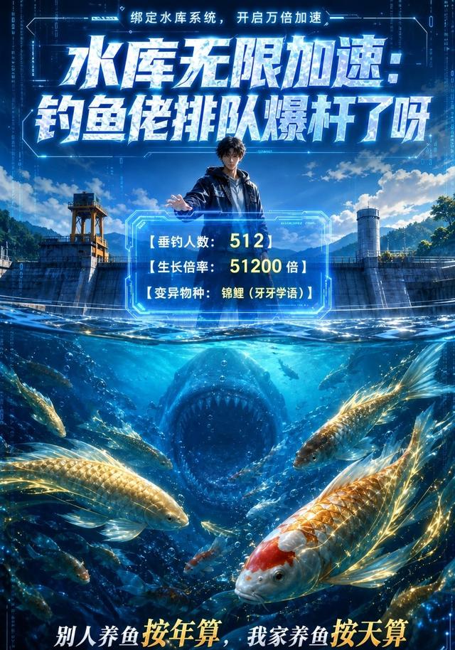 水库无限加速：钓鱼佬排队爆杆了呀