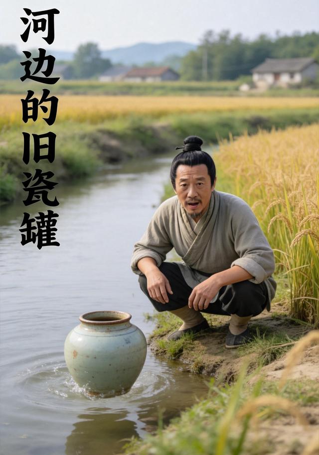 河边的旧瓷罐