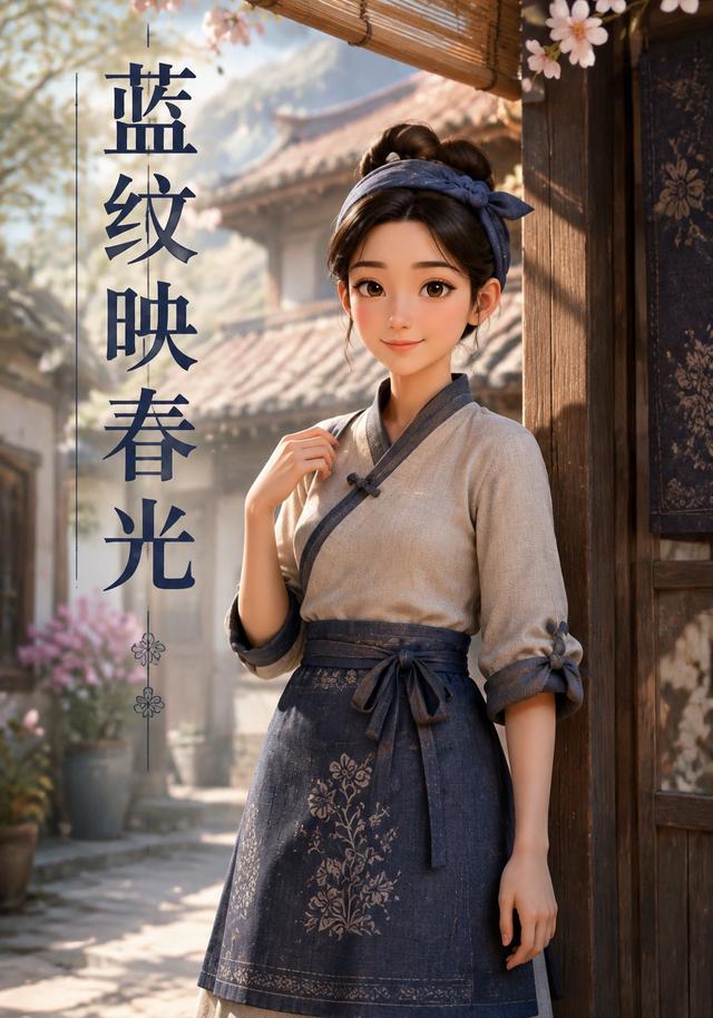 蓝纹映春光