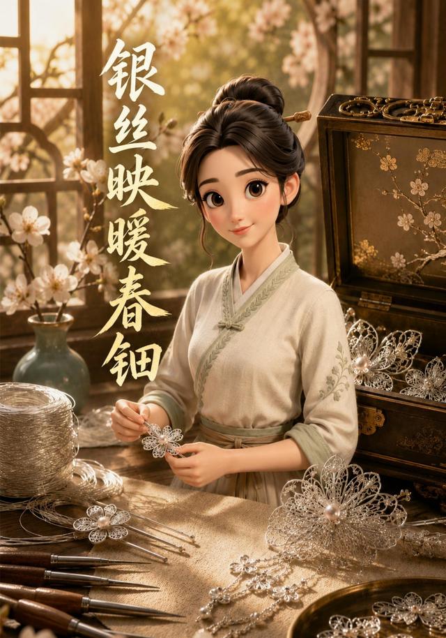 银丝映暖春钿