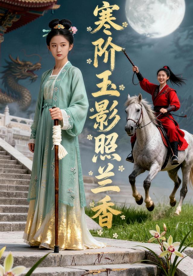 寒阶玉影照兰香