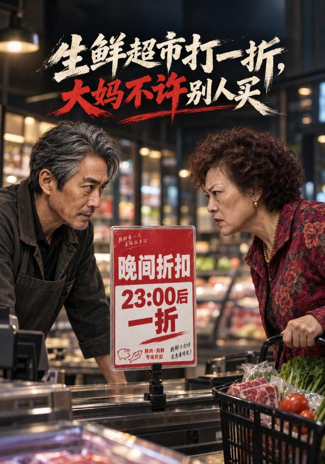 生鲜超市打一折，大妈不许别人买