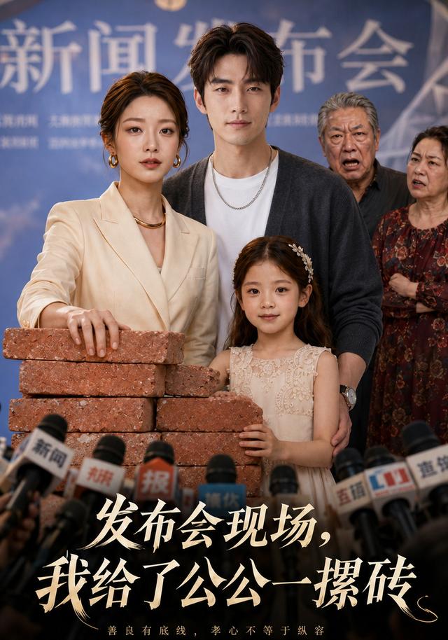 发布会现场，我给了公公一摞砖