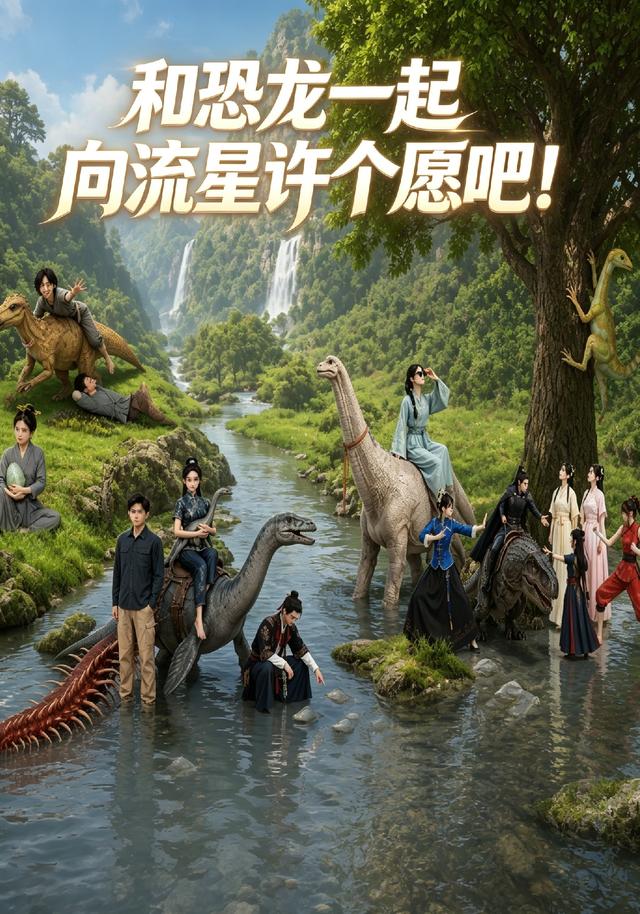 和恐龙一起向流星许个愿吧