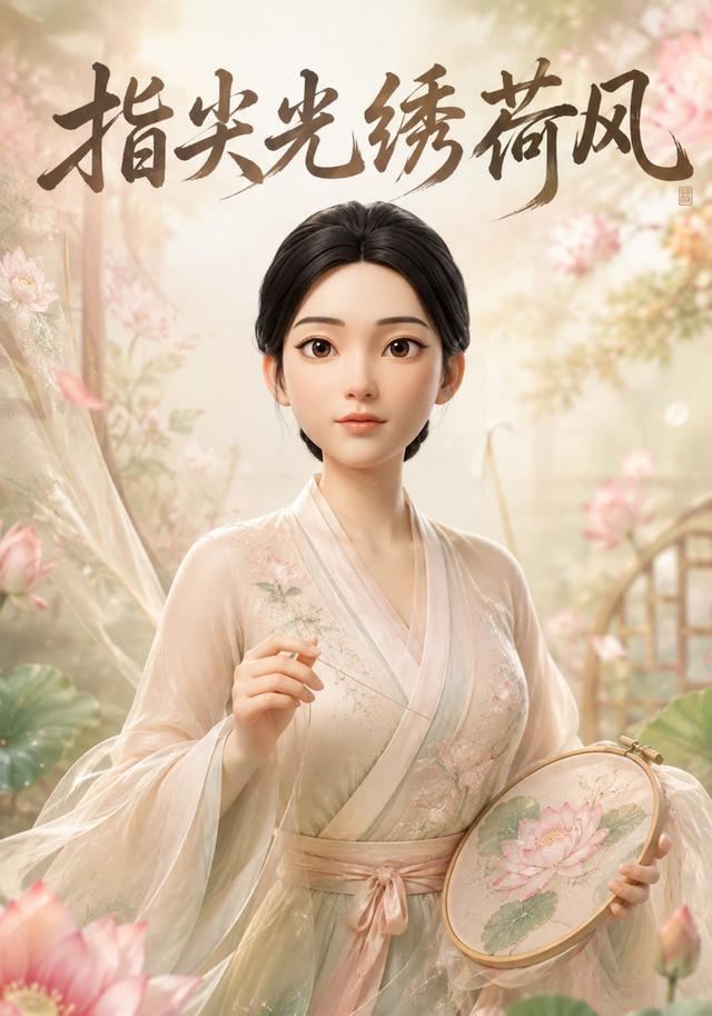 指尖光绣荷风