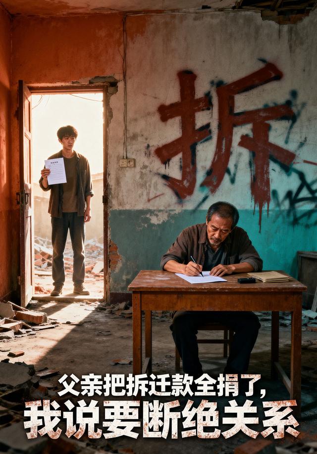 父亲把拆迁款全捐了，我说要断绝关系封面图
