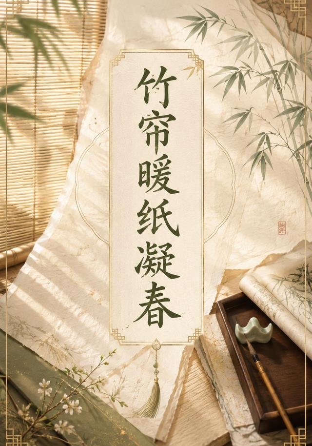 竹帘暖纸凝春