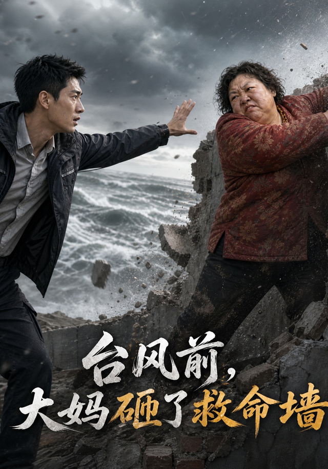 台风前，大妈砸了救命墙