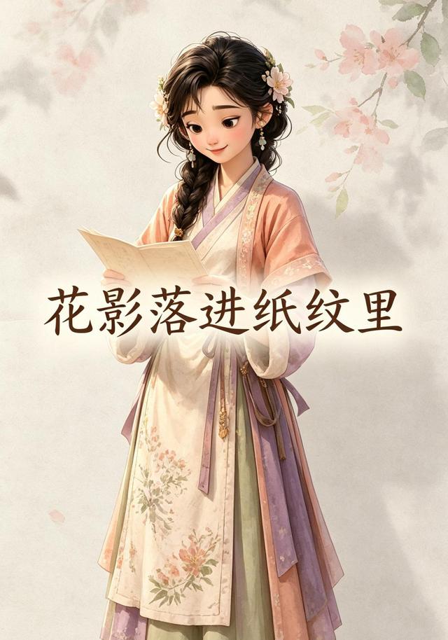 花影落进纸纹里