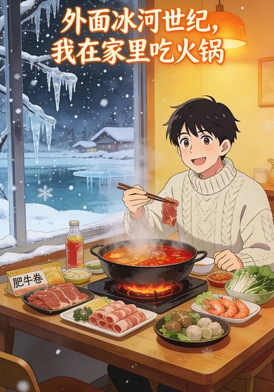 外面冰河世纪，我在家里吃火锅