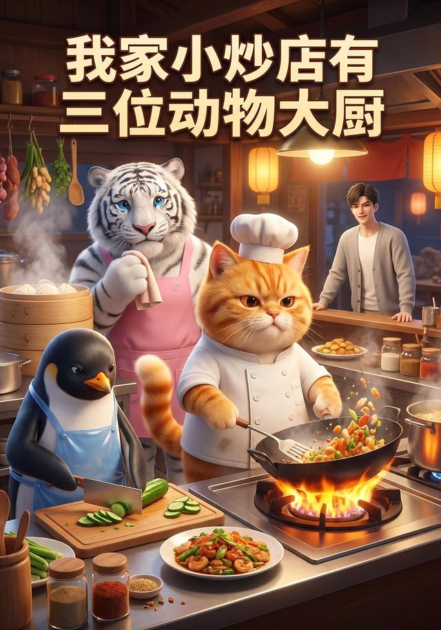 我家小炒店有三位动物大厨