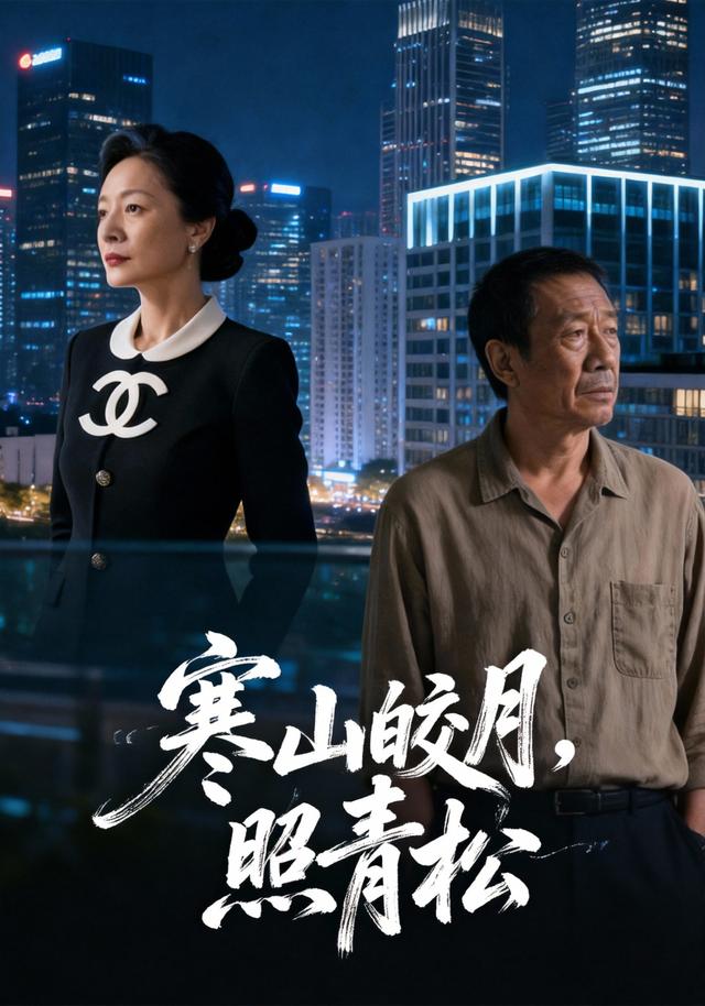 寒山皎月，照青松