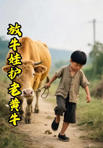 放牛娃护老黄牛