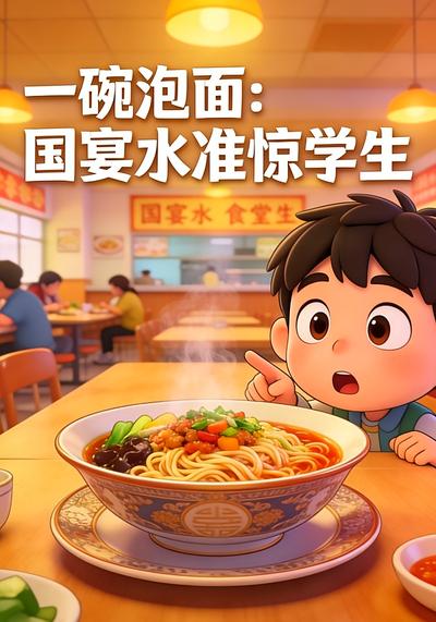 一碗泡面：国宴水准惊学生