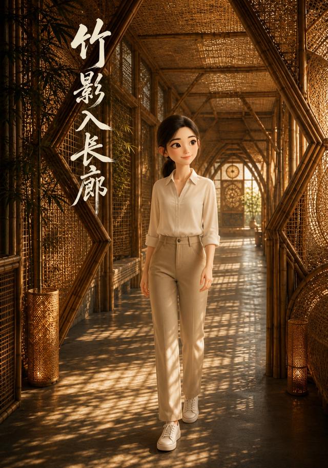 竹影入长廊
