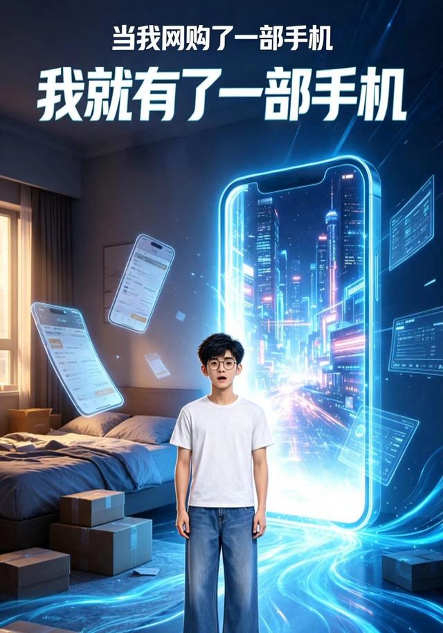 当我网购了一部手机，我就有了一部手机