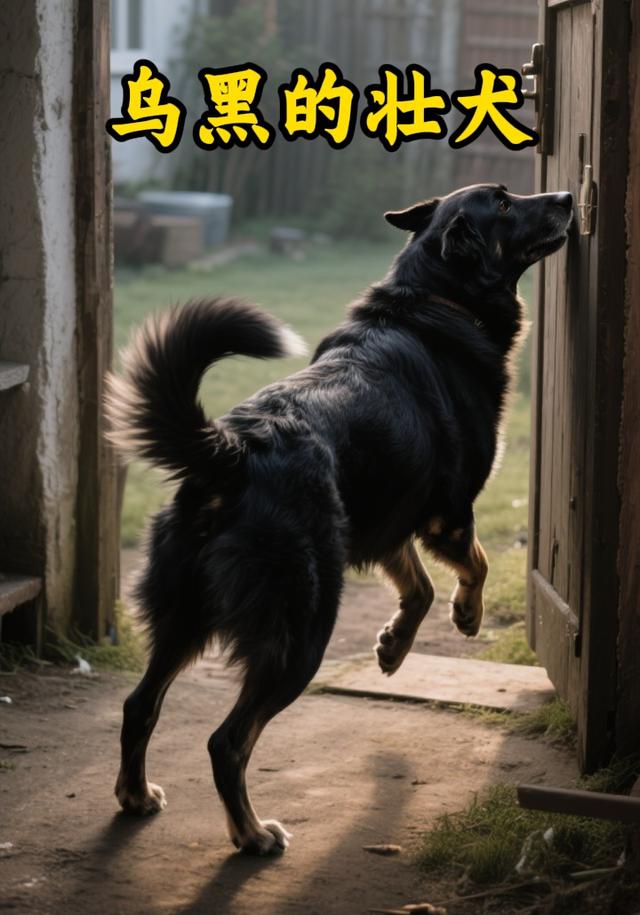 乌黑的壮犬