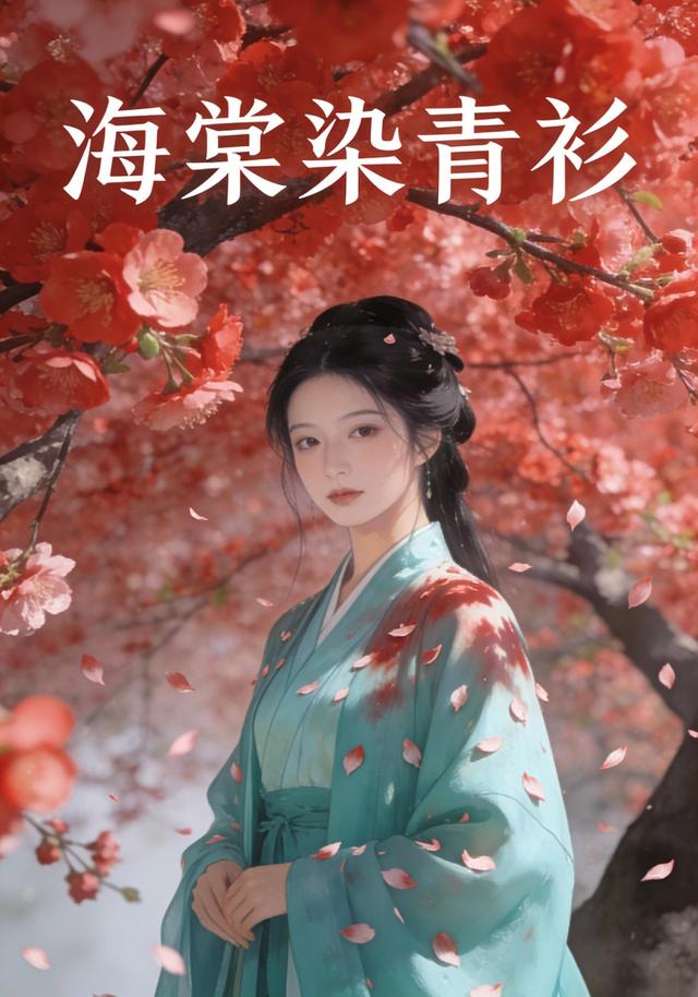 海棠染青衫