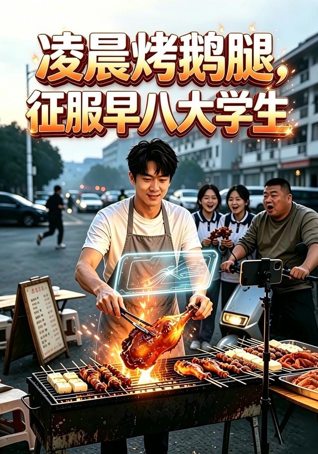 凌晨烤鹅腿，征服早八大学生