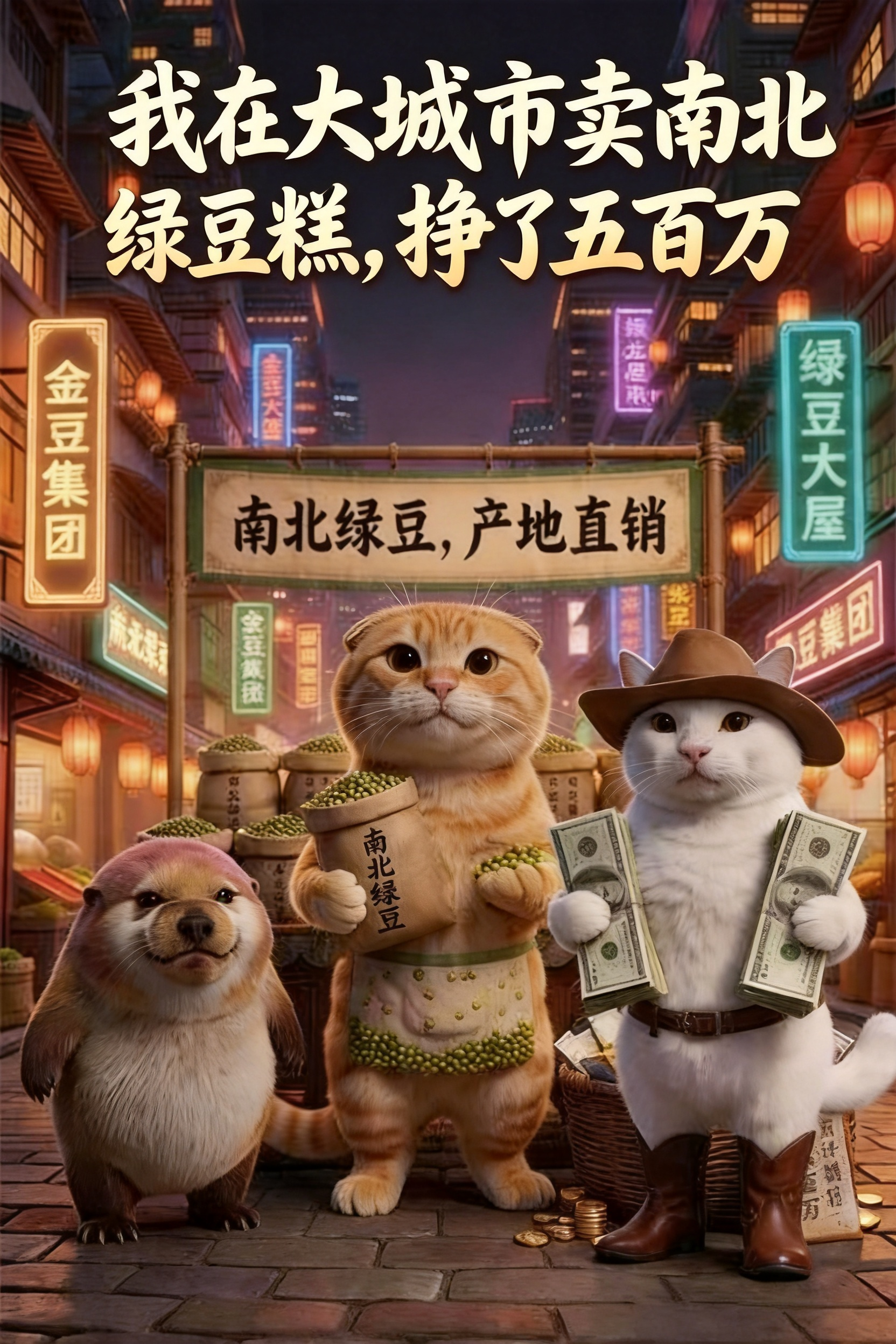 我在大城市卖南北绿豆糕，挣了五百万