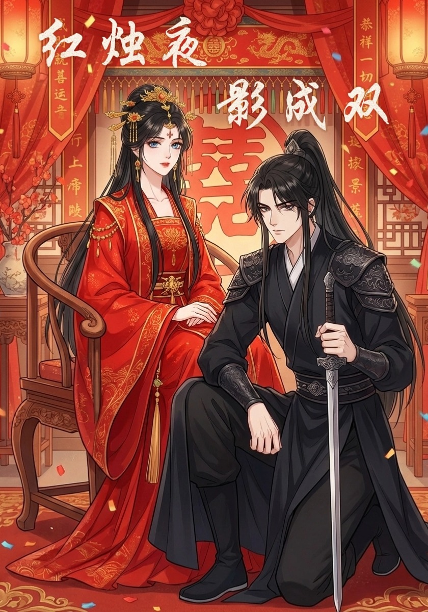 红烛夜，影成双