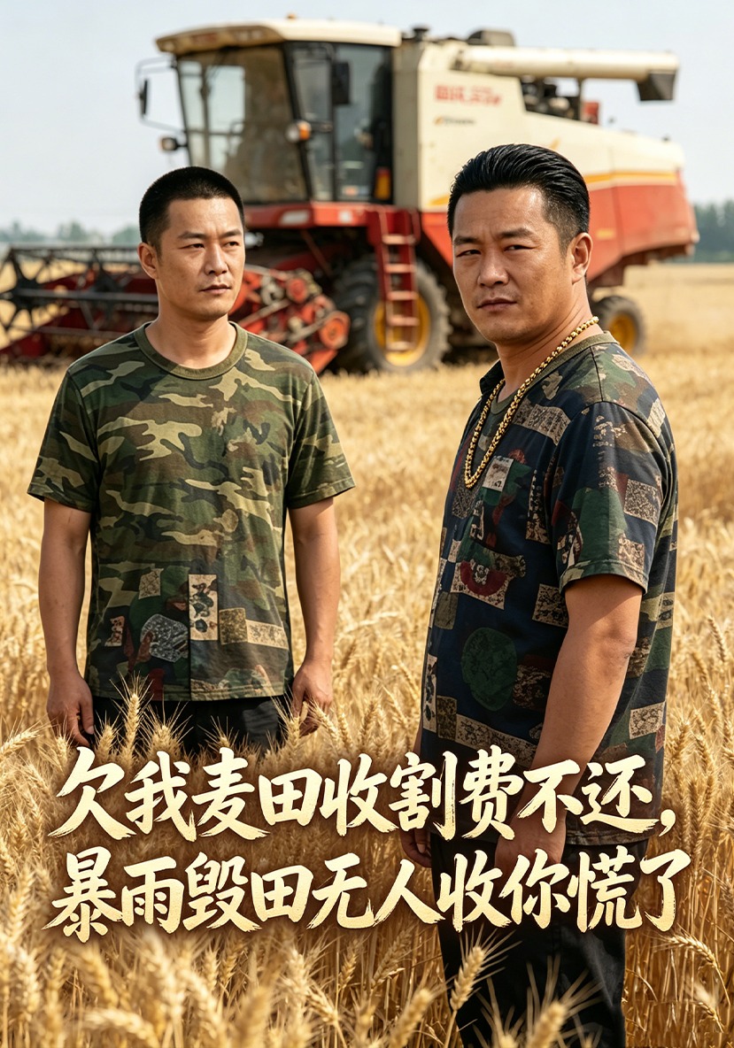 欠我麦田收割费不还，暴雨毁田无人收你慌了