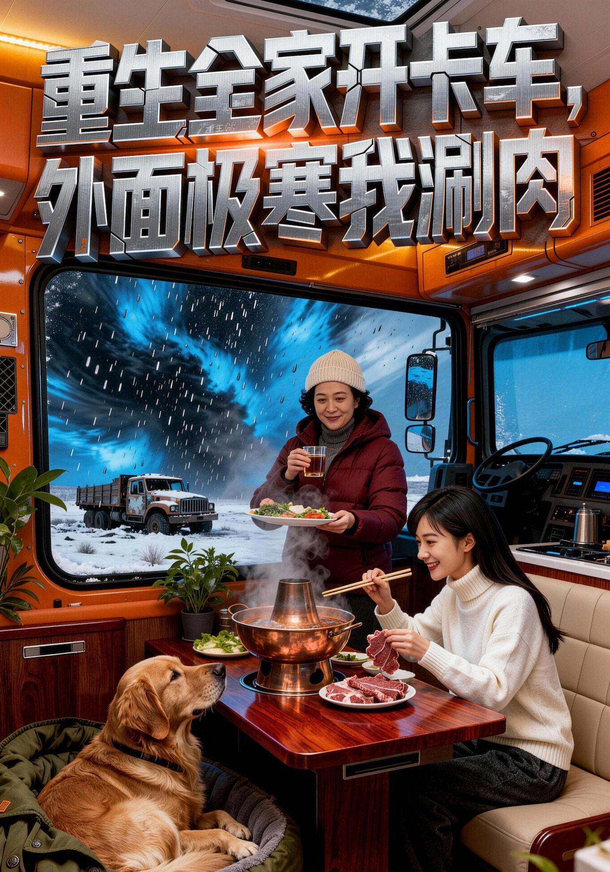 重生全家开卡车，外面极寒我涮肉