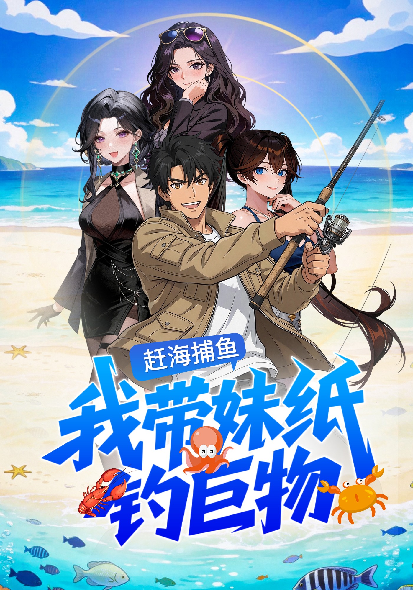 赶海捕鱼，我带妹纸钓巨物